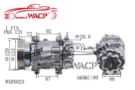 12V 6PK SD7V16 Car AC Compressor for Renault Duster Clio Megane Nissan WXRN023