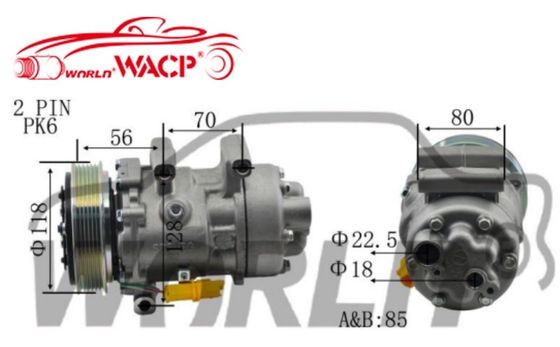 1444 6V12 6PK Vehicle Compressor Car Air Conditioner 12V For Peugeot307 1.6 WXPG044
