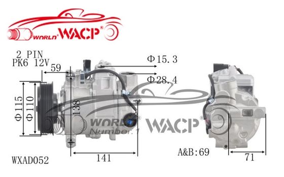 6SEU Car AC Compressor 8K0260805J 2483001600 For Audi A4/A5/A6/Q5 2003-2017 WXAD052