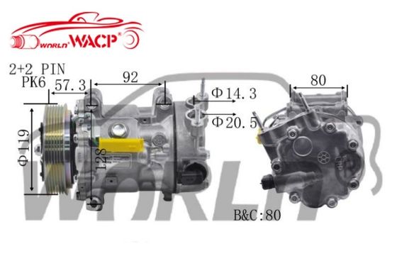 1309 Automobile Air Conditioning Compressor For Peugeot407 3008 4008 WXPG017